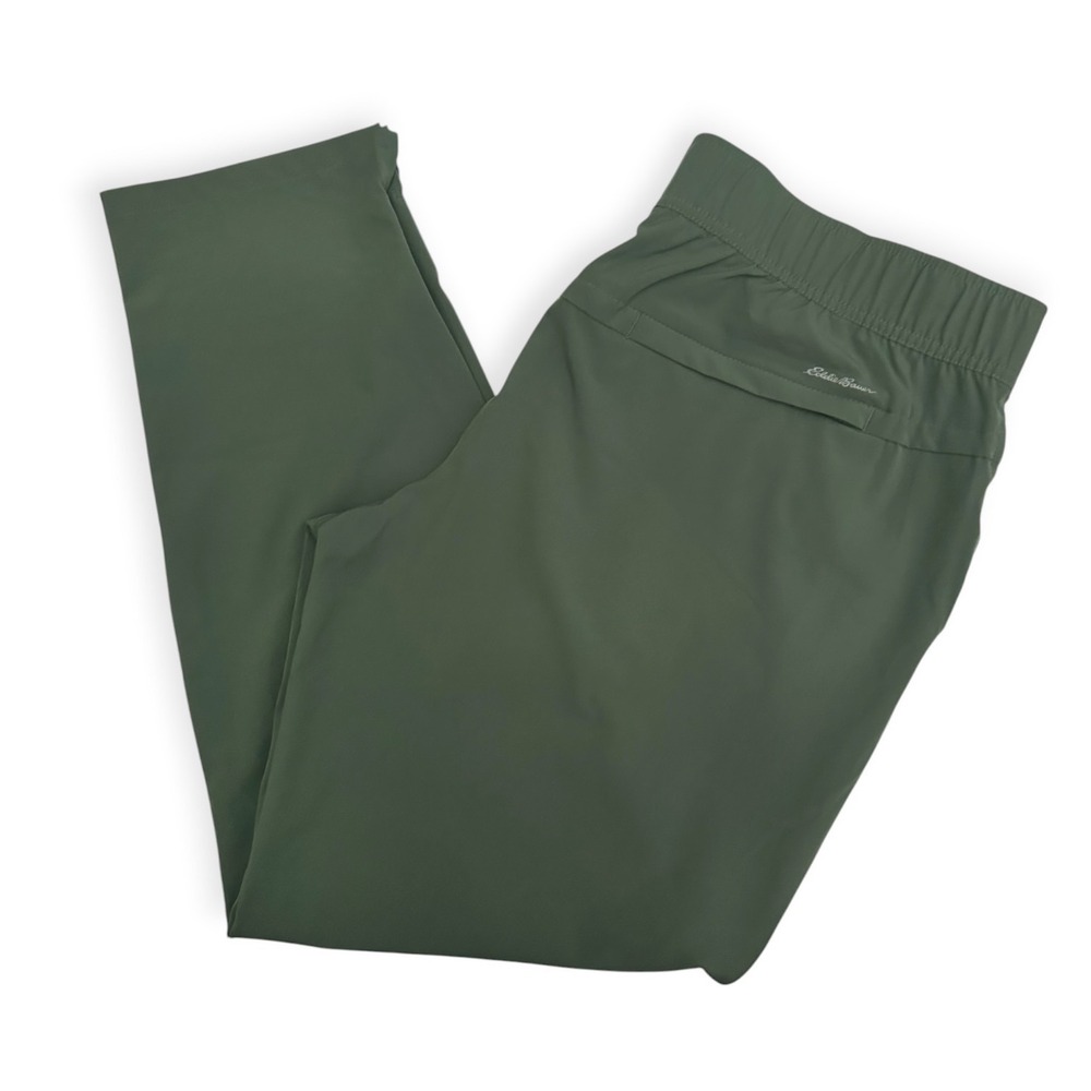 Eddie Bauer Pull On Travel Pants Green Excellent Large Womens